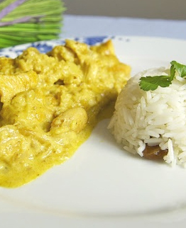 Arroz basmati con curry